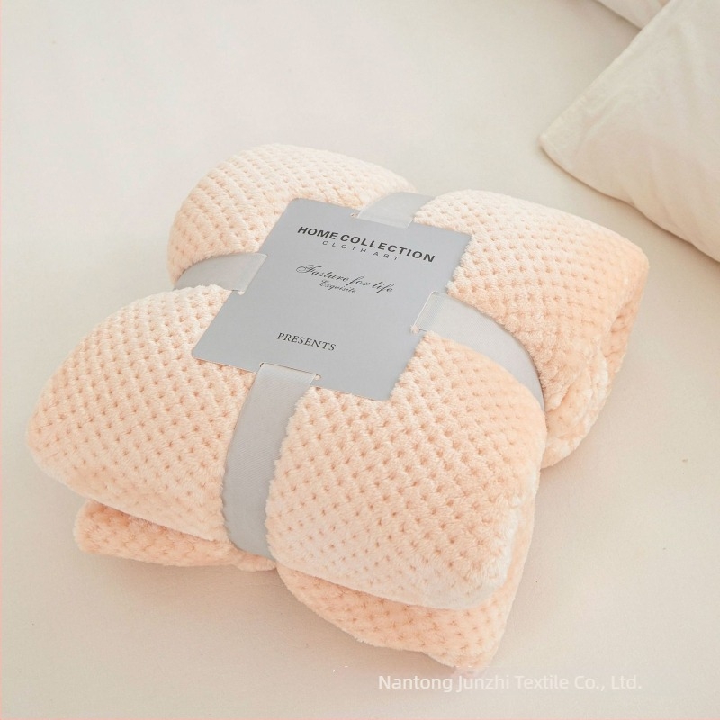 Pătură fleece coral, fibră de poliester, 300gsm, primăvară-toamnă, personalizare disponibilă