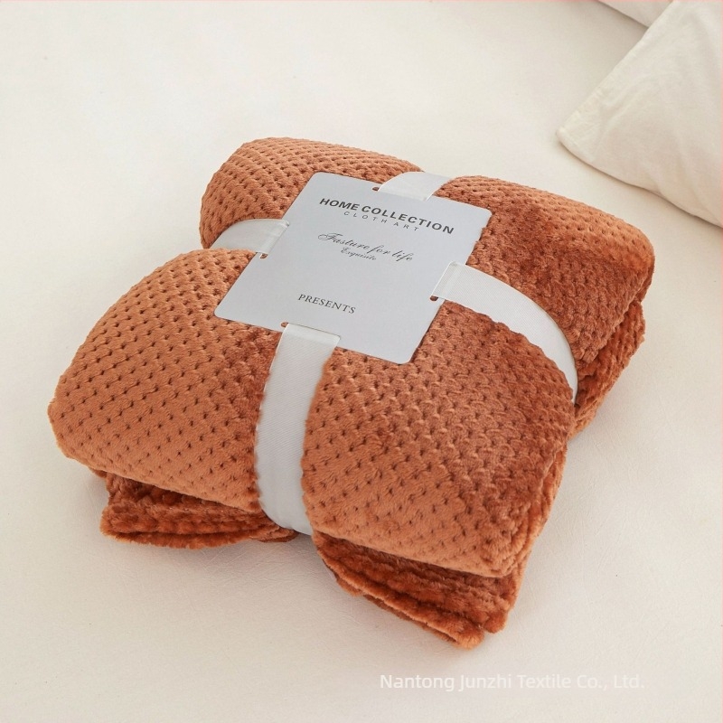 Pătură fleece coral, fibră de poliester, 300gsm, primăvară-toamnă, personalizare disponibilă