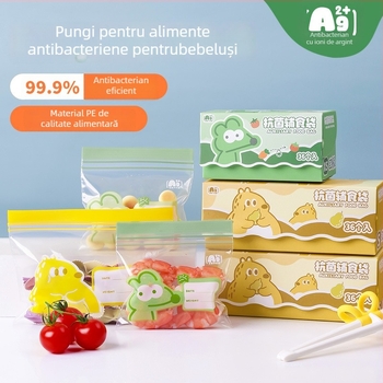 Sac sigilat pentru depozitarea alimentelor, antibacterian, PE de calitate alimentară; Material: PE; Lungime sigilare: 5–20 cm; Toleranță grosime: ±0.1–0.3 mm; 36 buc./cutie; Brand: Junyu.