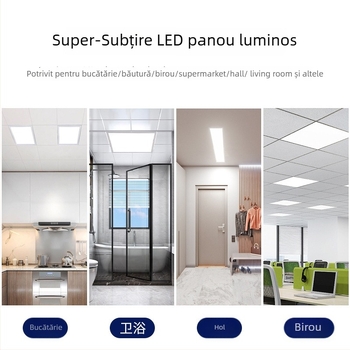 Panel LED pentru plafon Upgraded Flat Light Gold T3, 220V, 1500 lm, 6500K, aluminiu