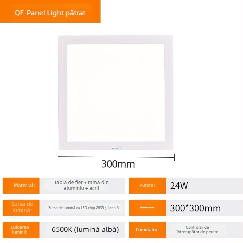 Panel LED pentru plafon Upgraded Flat Light Gold T3, 220V, 1500 lm, 6500K, aluminiu