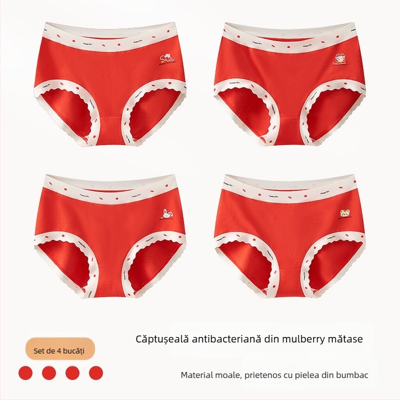 Chiloți pentru fete din amestec de bumbac, Clasa A, 47,5% bumbac, pentru copii peste 8 ani (peste 140 cm), Colecția de iarnă 2024