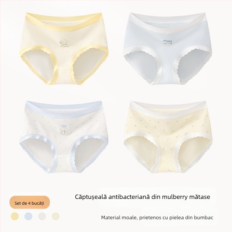 Chiloți pentru fete din amestec de bumbac, Clasa A, 47,5% bumbac, pentru copii peste 8 ani (peste 140 cm), Colecția de iarnă 2024