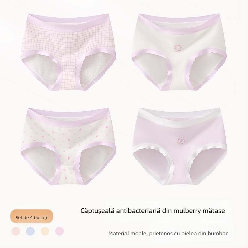 Chiloți pentru fete din amestec de bumbac, Clasa A, 47,5% bumbac, pentru copii peste 8 ani (peste 140 cm), Colecția de iarnă 2024