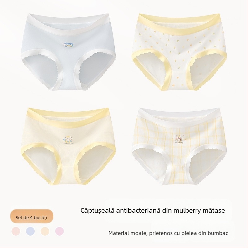 Chiloți pentru fete din amestec de bumbac, Clasa A, 47,5% bumbac, pentru copii peste 8 ani (peste 140 cm), Colecția de iarnă 2024