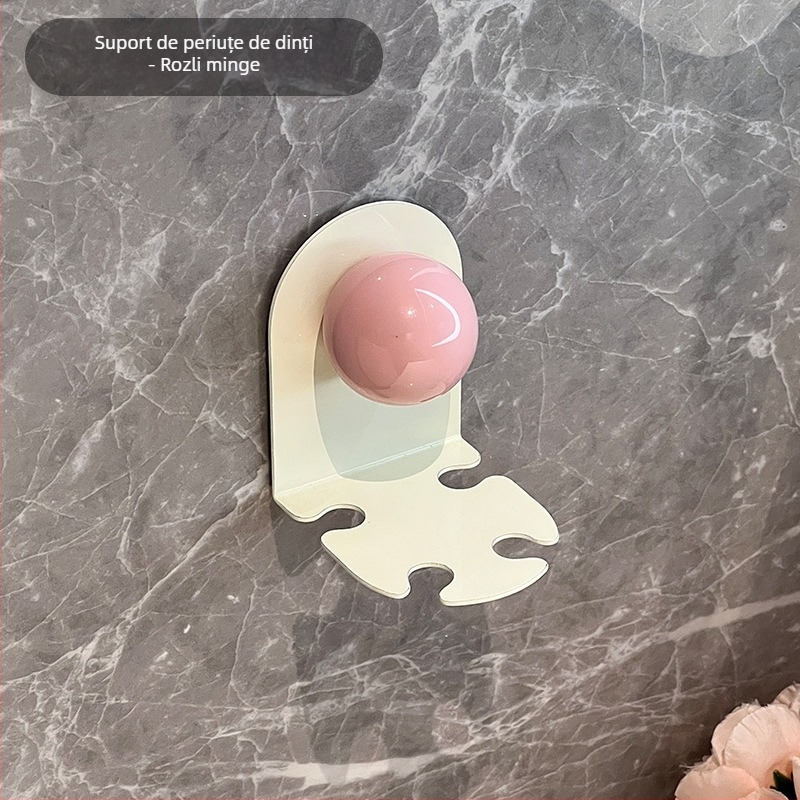 Suport pentru periuțe de dinți, montat pe perete, cu prindere magnetică, din plastic, personalizare siglă