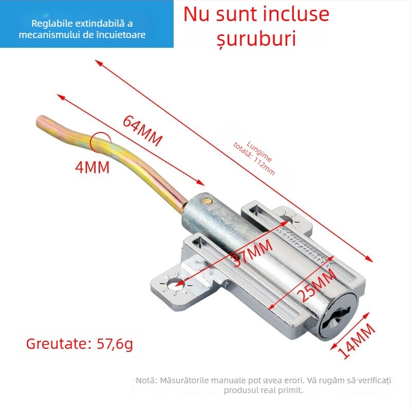 Încuietoare pentru dulapuri triple — Model: Triple cabinet lock; Material: oțel laminat la rece; Gama de aplicație: dulapuri de fier cu trei compartimente; Marcă: Hui Pan