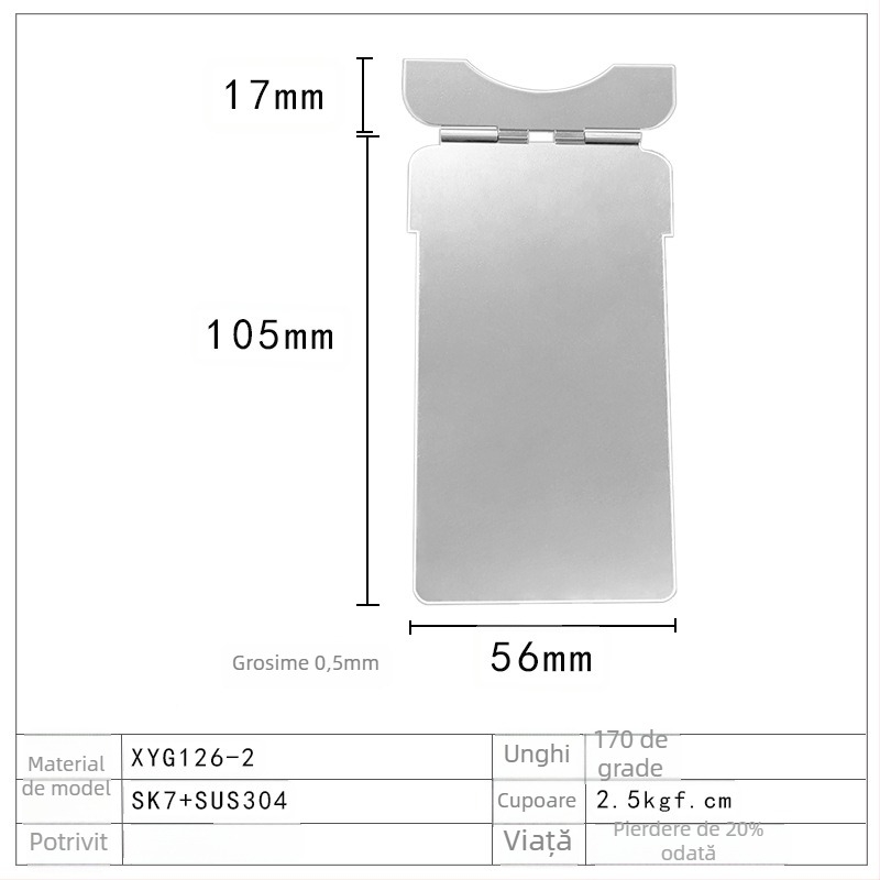 Suport magnetic pentru telefon cu încărcare wireless și suport pentru carduri, balama din oțel inox SUS304, amortizare, tratat termic în vid