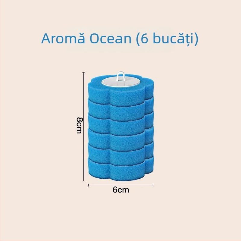 Perie de toaletă de unică folosință, cu set de capete de înlocuire, montată pe perete, fără colțuri moarte; Saint-wang plastic, stil modern simplu