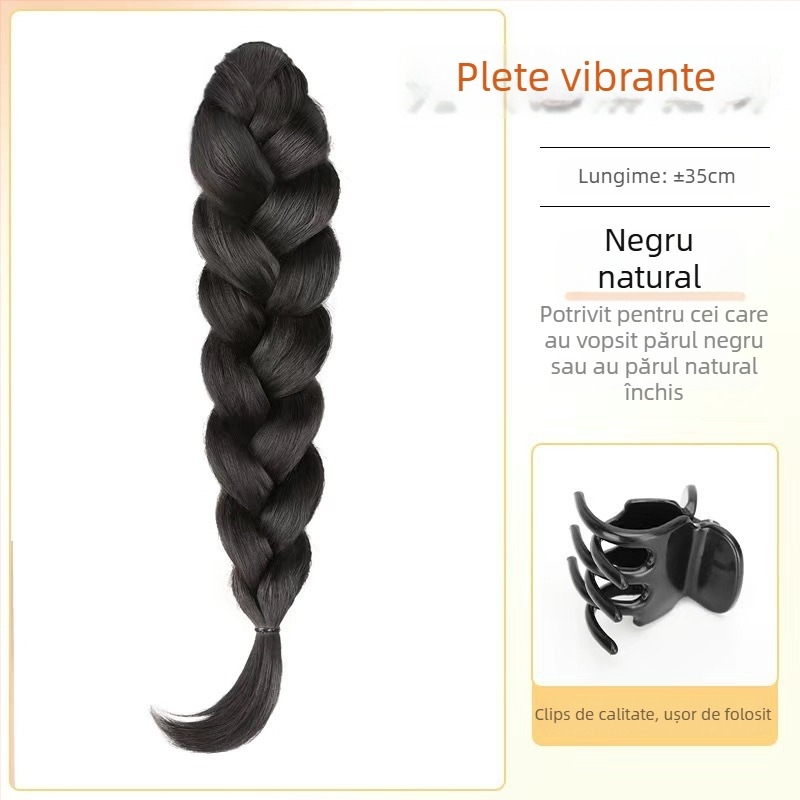 Perucă cu coadă, model Fishy Ponytail, păr din sârmă rezistentă la temperaturi înalte, mecanism, nu poate fi vopsită