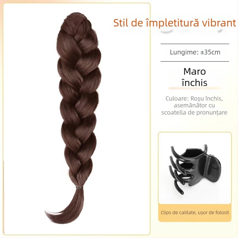 Perucă cu coadă, model Fishy Ponytail, păr din sârmă rezistentă la temperaturi înalte, mecanism, nu poate fi vopsită