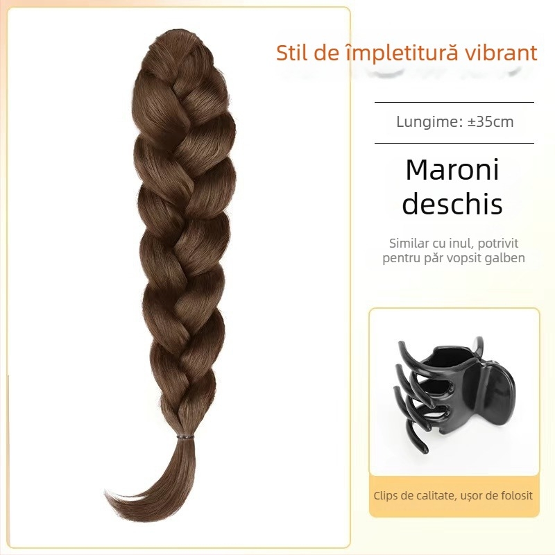 Perucă cu coadă, model Fishy Ponytail, păr din sârmă rezistentă la temperaturi înalte, mecanism, nu poate fi vopsită