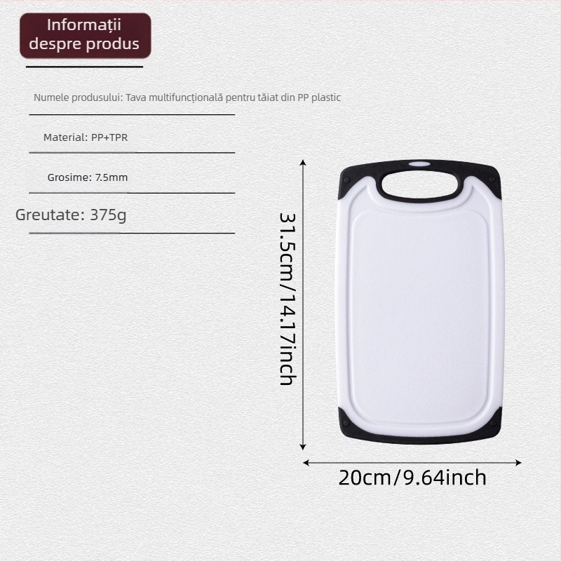 Set de tocătoare din plastic PP, trei bucăți, pentru legume, fructe și carne, FDA