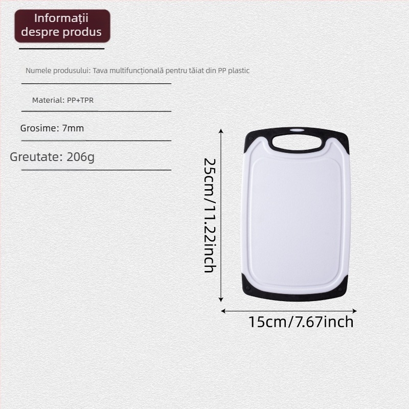 Set de tocătoare din plastic PP, trei bucăți, pentru legume, fructe și carne, FDA