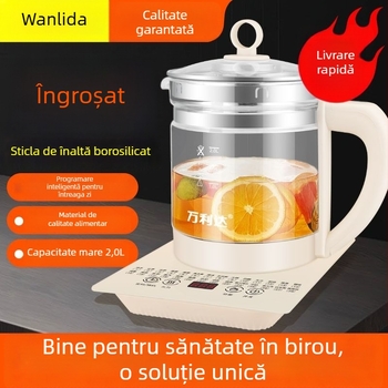 Malida Oală de decoctare multifuncțională din sticlă, Dx-818, 1.5–2 L, 220 V, 500–1000 W, termostat electronic, control cu microcomputer