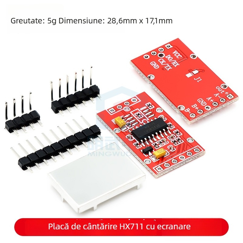 Modul HX711 pentru senzor de încărcare, canal dublu, ADC de 24 biți, ecranat