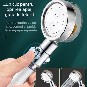 Duș de mână portabil cu funcții de stropire, masaj și ploaie (corp ABS, stil Light Luxury, model 04221)