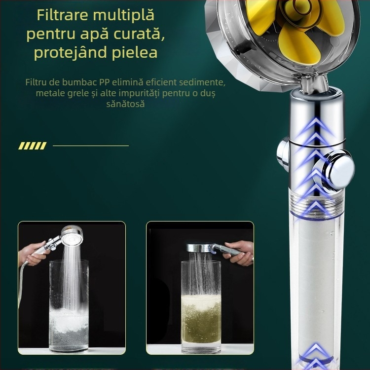 Duș de mână portabil cu funcții de stropire, masaj și ploaie (corp ABS, stil Light Luxury, model 04221)