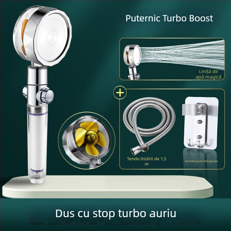 Duș de mână portabil cu funcții de stropire, masaj și ploaie (corp ABS, stil Light Luxury, model 04221)