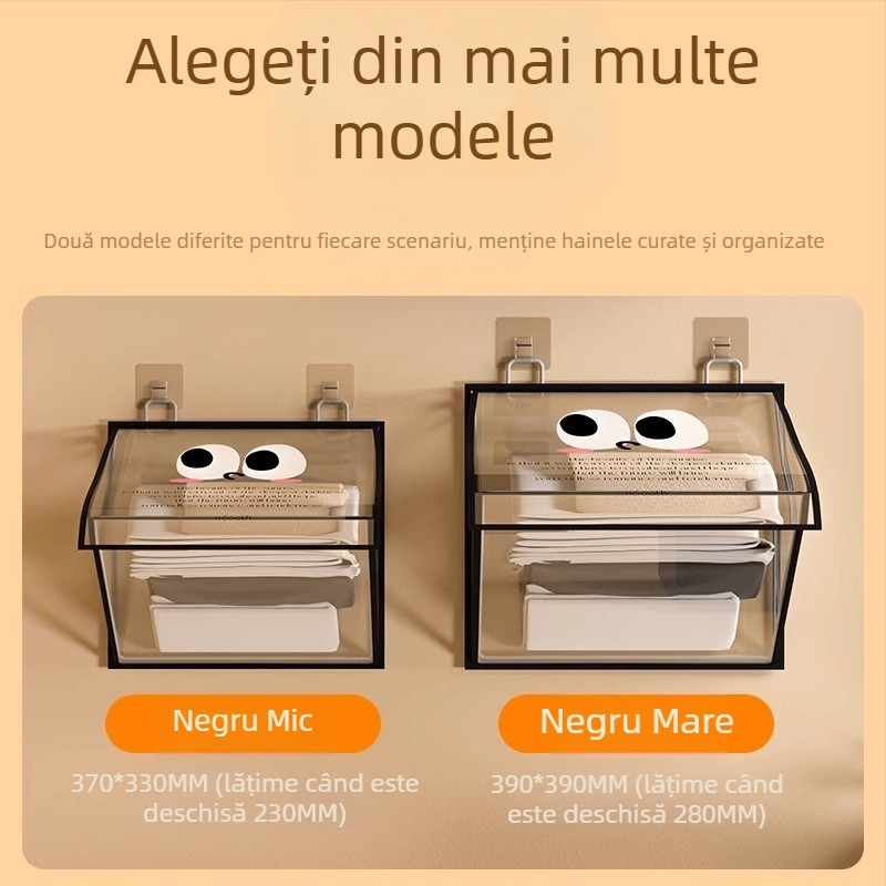 Geantă de depozitare pentru baie, montată pe perete — din plastic, model 00000, stil simplu și modern, multifunctională, pentru lenjerie și haine