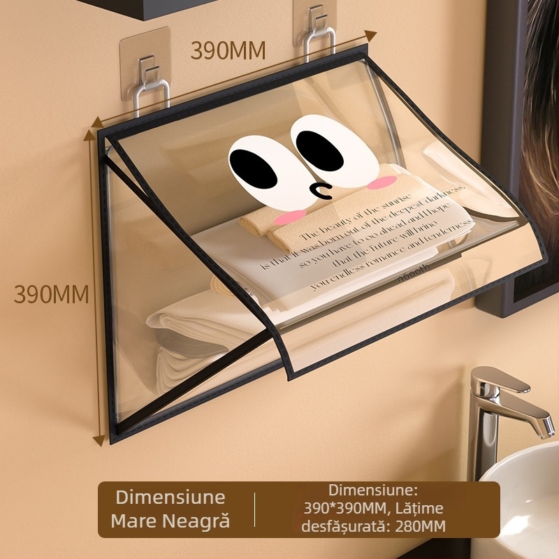 Geantă de depozitare pentru baie, montată pe perete — din plastic, model 00000, stil simplu și modern, multifunctională, pentru lenjerie și haine