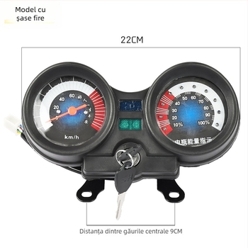 Ansamblu integrat de instrumente cu afișaj de putere 48V/60V/72V, plastic + metal, compatibil cu Jinpeng Zongshen, Mogelon