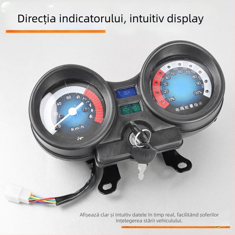 Ansamblu integrat de instrumente cu afișaj de putere 48V/60V/72V, plastic + metal, compatibil cu Jinpeng Zongshen, Mogelon