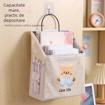 Geantă de depozitare pentru dormitor – atârnată, bumbac, model ZH96854, montare pe perete, stil desenat 3D, multifuncțională