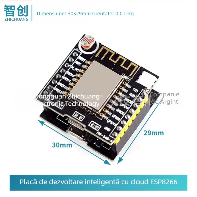 Placă de dezvoltare ESP8266 cu modul ESP12F și suport cloud — alimentare 6.3–50V