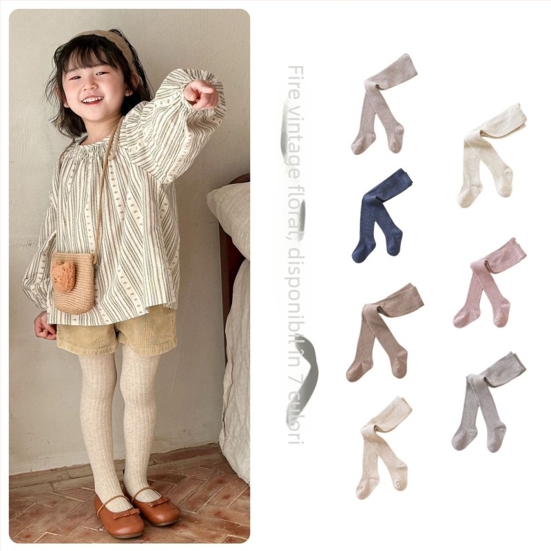 Colanți bebe pentru fete, bumbac, jacquard respirabil în dungi, 80% bumbac, primăvară-toamnă, pentru copii 1–3 ani