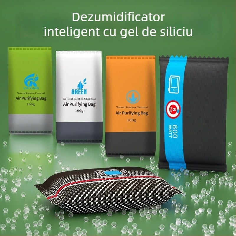 Pungi de silicat de gel pentru dezumidificare cu indicator de schimbare a culorii, 400 g, 20 pachete în cutie, parfum poate fi adăugat, pentru mașină și casă