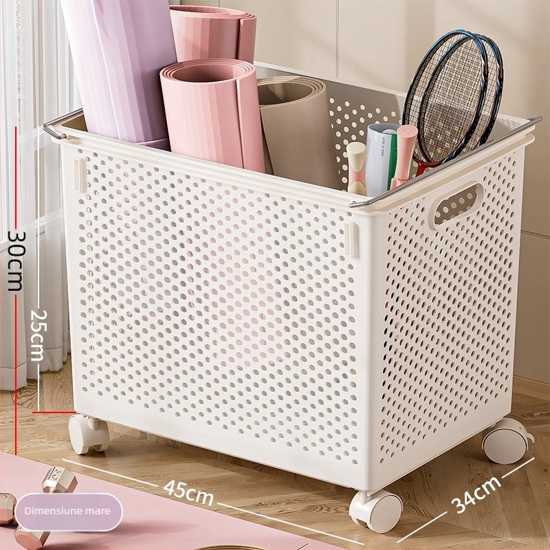 Cutie de depozitare pentru covorașul de yoga cu roți, coș de depozitare pentru echipamente de fitness, pentru uz casnic (Brand Xingyou; Material PP; Origine Xi'an; Cutie: 1; Categoria: Coș de depozitare)