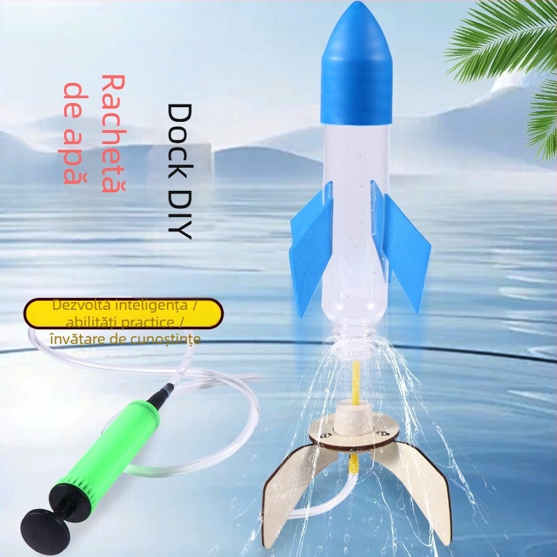 Set DIY Fizică și știință: rachete cu apă și cu aer — Jucărie din PVC, 7–14 ani, set STEAM educațional