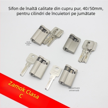 Cilindru de încuietoare pentru ușă – alamă, model 69686, stil modern minimalist, greutate 100 g