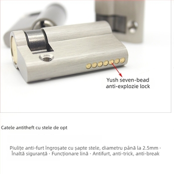 Cilindru de încuietoare pentru ușă – alamă, model 69686, stil modern minimalist, greutate 100 g