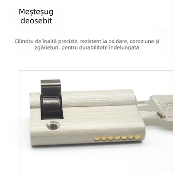 Cilindru de încuietoare pentru ușă – alamă, model 69686, stil modern minimalist, greutate 100 g