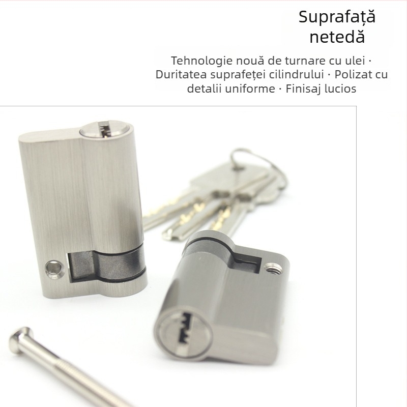 Cilindru de încuietoare pentru ușă – alamă, model 69686, stil modern minimalist, greutate 100 g