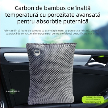 Geantă cu cărbune de bambus pentru eliminarea formaldehidelor, pentru dulapuri și camere, 75 g, aromă de cărbune de bambus