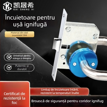 Încuietoare cu mâner pentru ușa de culoar – pentru uși de incendiu și de acces, din aliaj de oțel inoxidabil, model Aisle lock, cheie, potrivită pentru școli și spitale
