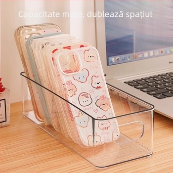 Cutie de depozitare pentru birou, material PP, stivuibilă, pentru organizarea cosmeticelor și gustărilor, potrivită pentru sufragerie, dormitor și birou