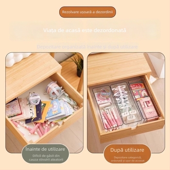 Cutie de depozitare pentru birou, material PP, stivuibilă, pentru organizarea cosmeticelor și gustărilor, potrivită pentru sufragerie, dormitor și birou