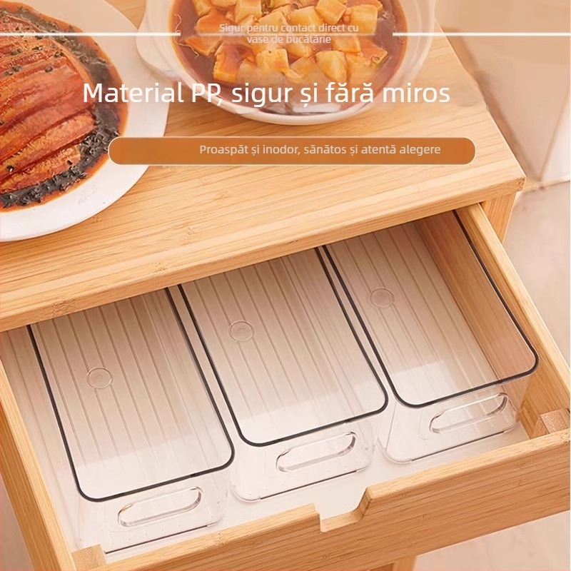 Cutie de depozitare pentru birou, material PP, stivuibilă, pentru organizarea cosmeticelor și gustărilor, potrivită pentru sufragerie, dormitor și birou