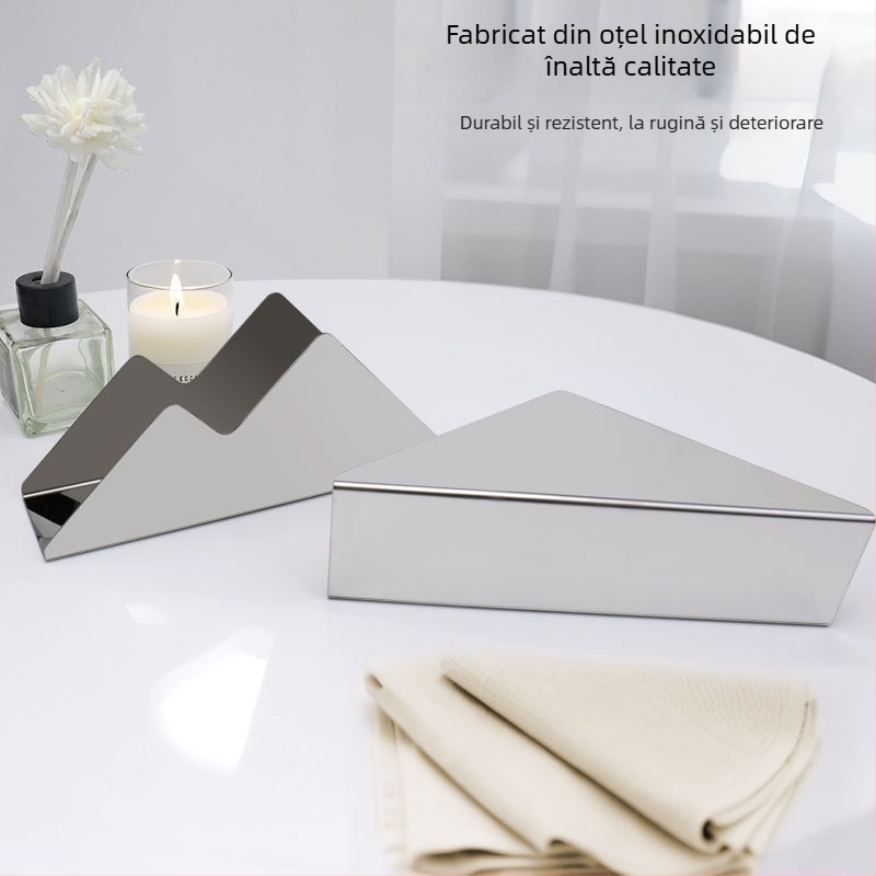 Suport pentru șervețele din oțel inoxidabil oglindit, placare electrolitică, formă pătrată, design cu vârfuri duble