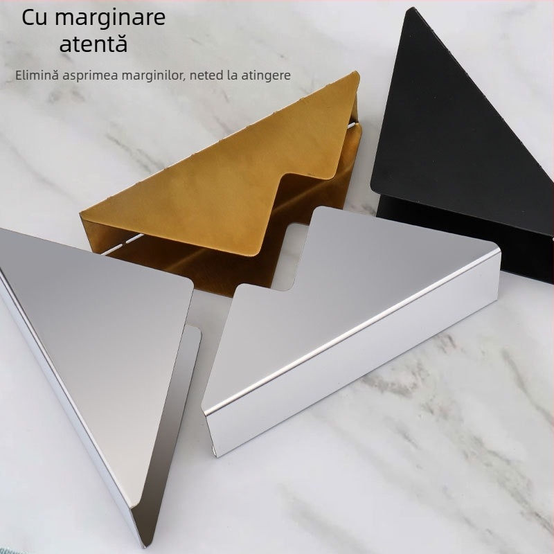 Suport pentru șervețele din oțel inoxidabil oglindit, placare electrolitică, formă pătrată, design cu vârfuri duble