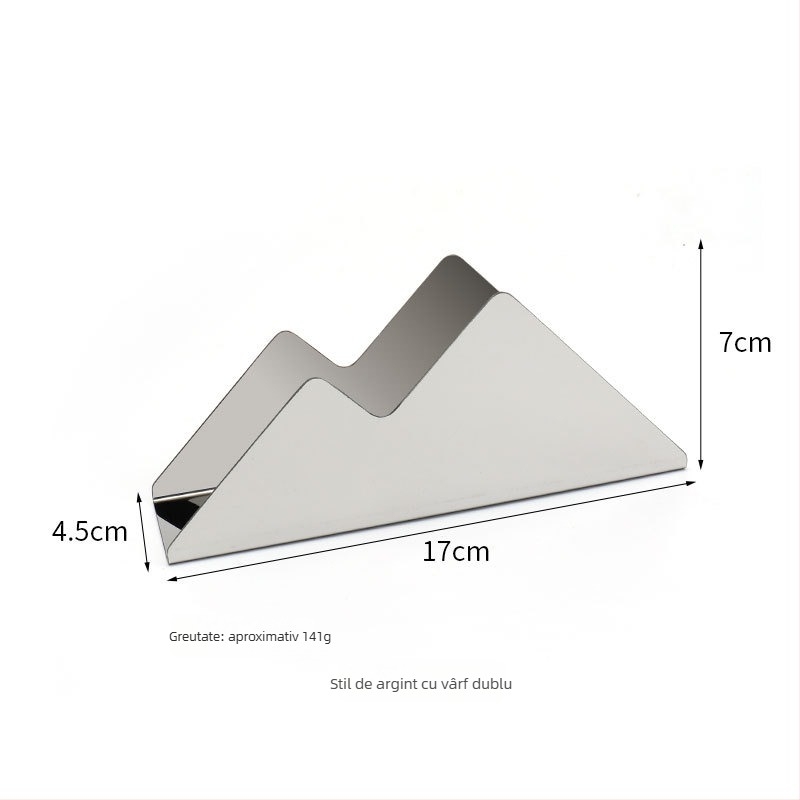 Suport pentru șervețele din oțel inoxidabil oglindit, placare electrolitică, formă pătrată, design cu vârfuri duble