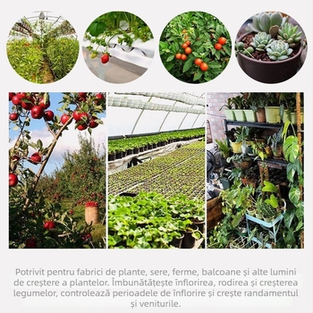 Lampa de creștere a plantelor cu spectru complet, iluminat interior pentru plante verzi și suculente - 220V, 4200 lm, IP65, 50000 h, curent constant