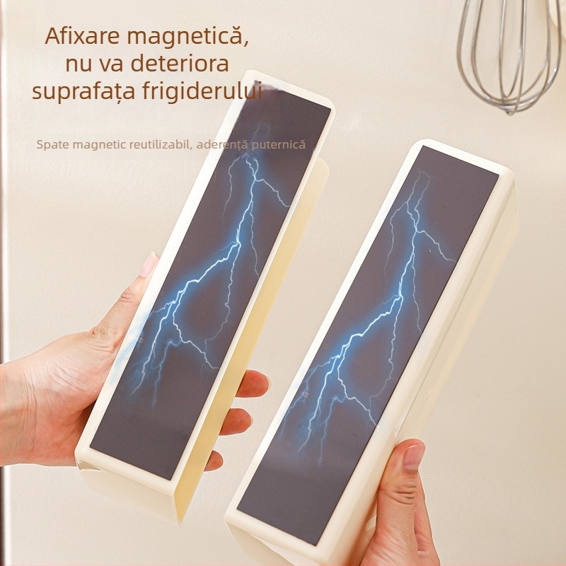Cutie magnetică pentru șervețele, bucătărie și frigider; suport pentru șervețele umede, din plastic, impermeabil, fără găuri