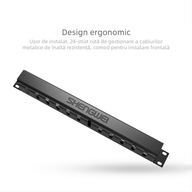 Win as Rack metal pentru gestionarea cablurilor, 19 inch, 1U, pentru dulapuri cu grile 24/48