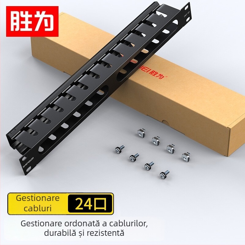Win as Rack metal pentru gestionarea cablurilor, 19 inch, 1U, pentru dulapuri cu grile 24/48