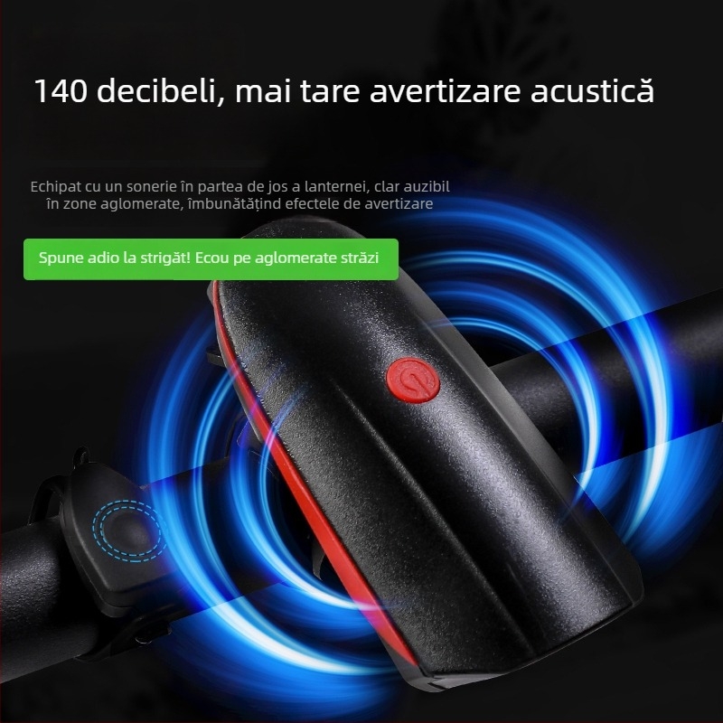 Lumină frontală pentru bicicletă cu corn electric pentru plimbări nocturne — Hissuke, procesare personalizabilă, etichetă privată disponibilă